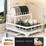 Adjustable Stainless Steel Dish Drying Rack With Drainboard Two Tier Kitchen Dish Organizer 7
