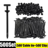 Nylon Auto Fastener Clips Cable Tie Buckle Wire Management Clips 12