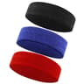 3Pack Elastic Cotton Terry Cloth Athletic Headband Sweatbands 9