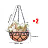 Hanging Round Coconut Planter Basket  Iron Chain Coco Coir Flowerpot 7