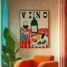 Italian Cuisine Canvas Art Poster  Retro Wine Glass  Chili Pepper Wall Print For Kitchen  Dining De 7