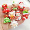 10 Pcs Cute Resin Christmas Snowman Tree Bell Flatback Scrapbooking DIY Jewelry Craft Accessories 12