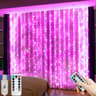 Decorative USB Cascading LED Curtain String Lights With Wireless Remote 10