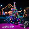 Five Pointed Star Waterfall String Lights USB Or Solar Powered For Christmas Party Halloween And Ho 6