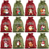 Christmas Burlap Drawstring Candy Bag Santa Gift Sack Holiday Party Favor Pouch 8