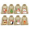 Christmas Burlap Drawstring Candy Bag Santa Gift Sack Holiday Party Favor Pouch 9