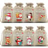 Christmas Burlap Drawstring Candy Bag Santa Gift Sack Holiday Party Favor Pouch 6