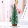 Mini Christmas Tree Pine Needle White Cedar Flocked Desktop Wooden Base Ornament 6