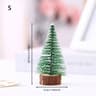 Mini Christmas Tree Pine Needle White Cedar Flocked Desktop Wooden Base Ornament 7