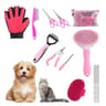 8Piece Cat Grooming  Beauty Kit With Slicker Brush Nail Clipper File Flea Comb Bath Brush 19