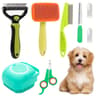 8Piece Cat Grooming  Beauty Kit With Slicker Brush Nail Clipper File Flea Comb Bath Brush 15