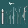 Stainless Steel Pocket Toothpick Set With Portable Keychain Case And Reusable Metal Floss Picks 7