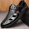 Genuine Leather Mens Luxury Business Casual Hollow Work Sandals 4
