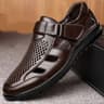 Genuine Leather Mens Luxury Business Casual Hollow Work Sandals 5