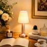 Rechargeable Table Lamp With Fabric Shade Touch Control LED Desk Lamp 3 Color Lighting 1800mAh Bedr 8