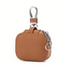 PU Leather Earbud Carrying Case Protective Storage Pouch With Mesh Pocket And Keychain 6