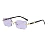 Men Rimless Rectangle Sunglasses Vintage Square Color Lens Fashion Shades 5