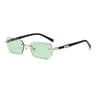 Men Rimless Rectangle Sunglasses Vintage Square Color Lens Fashion Shades 9