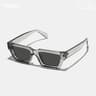 Black Retro Irregular Thick Frame Unisex Fashion Sunglasses 2