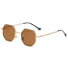 Vintage Polygon Sunglasses With Mirrored Lenses And Metal Frame 0