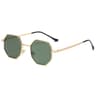 Vintage Polygon Sunglasses With Mirrored Lenses And Metal Frame 5