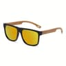 Retro Walnut Polarized Square Sunglasses Lightweight Unisex Driving Eyewear 4