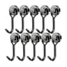 Strong Magnetic Hooks Black Neodymium Magnet Heavy Duty Swivel Hook For Grill Refrigerator Locker 6