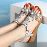 Rhinestones Women Wedge Sandals Summer Platform Peep Toe Casual Outdoor Beach Shoes 10