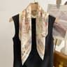 New Pure Cotton Women Scarf Square Foulard Ladys Neck Hair Scarves Design Printed Head Kerchief Fas 0