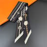 Womens French Elegant Black And White Tied Handle Bag With Small Silk Scarf And Doublesided Twill R 6