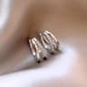 Shiny Zircon Double Circle Crossing Hoop Earrings For Women Stainless Steel Geometric Jewelry Gift 6