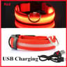 Adjustable LED Glowing Dog Collar Rechargeable Flashing Luminous AntiLost Night Light Harness For S 6