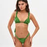 Tiedown Bikini For Women Triangle Swimwear Push Up Bathing Suit Set Solid Folds 5
