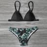 Leaves Print Swimwear Bikini Set For Women PushUp Padded Beachwear Bather Summer Bathing Set 5