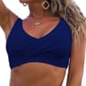Women Full Coverage Push Up Solid Swimwear Bra Backless Front Ruched Padded Bikini Bra Classic Comf