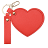 Portable Compact Heart Shape PU Leather Makeup Mirror Creativity Keychain for Purse Travel Gift
