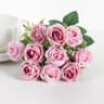 Head Silk White Artificial Rose Bundle For Garden Wedding Party Family Room Vase 7