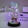 Rose Gifts For Mom Galaxy Glass Rose Forever Eternal Crystal Flower Light Up Rose In Glass Dome 6