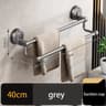 Bathroom Space Aluminum Double Rod Towel Rack Punchfree Storage Shelf 7