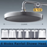 Large Panel Shower Head Modes Pressurized Rain Shower Head High Pressure Top Shower Faucet 5