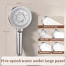 Super Strong Speed Boost Filter Rain Shower Head Large Panel Handheld Bathroom Accessories 6