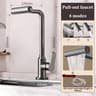 Multifunctional Stainless Steel Kitchen Faucet Pullout Hot And Cold Rotatable Sink Splashproof Hous 7