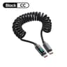 Fast Charging USB C Cable Spring Retractable Data Cord Type C Quick Cable 6