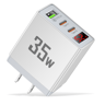 USB Charger with Quick Charge LED Display PD Type C Fast Wall Charger for Phones