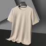 Mens Short Sleeved Polo Shirt Waffle Solid Cotton Top Fashion Splicing Round Neck Tshirt 6