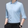 Comfortable Wrinkle Free Mens Long Sleeved Solid Color Business Casual Shirt All Season Versatile T 7