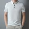 Fashion Solid Color Polo Shirt For Men New Casual Waffle Short Sleeve Top 6
