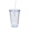 Plastic Clear Tumbler Smoothie Cup With Lid And Straw Transparent DoubleLayer Iced Coffee Water Bot 4