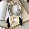 Silk Square Plaid Scarf Women Satin Hijab Head Neck Tie Band Luxury Foulard Soft Work Neckerchief 0