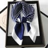 Silk Square Plaid Scarf Women Satin Hijab Head Neck Tie Band Luxury Foulard Soft Work Neckerchief 3